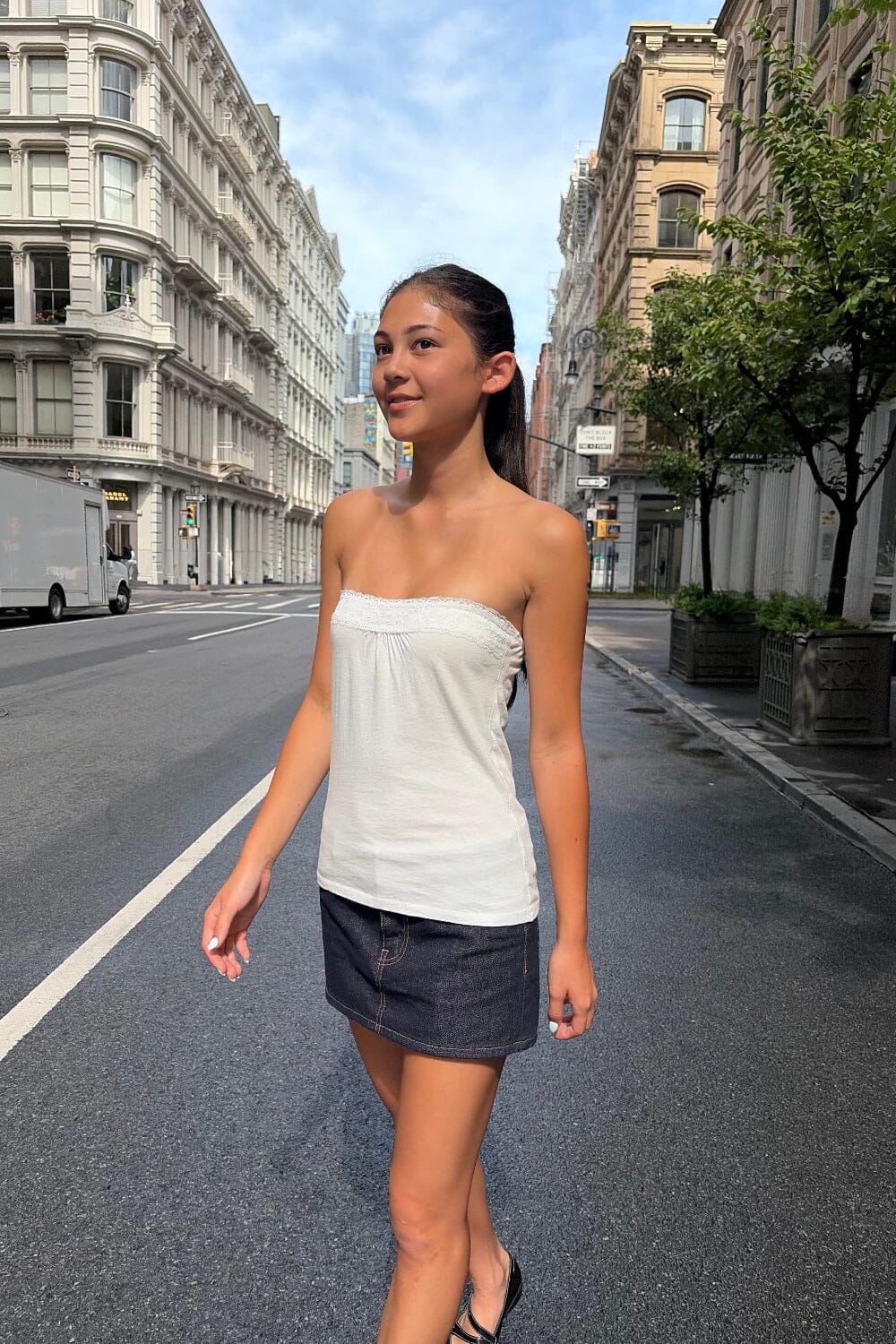Lucky Tube Top | White Heather / XS/S