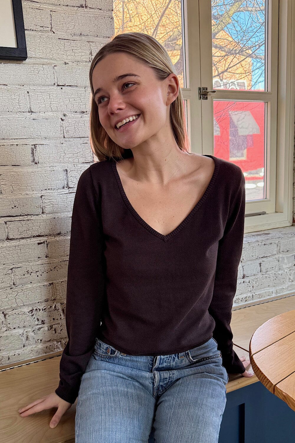 Teya Sweater | Dark Brown / Regular Fit