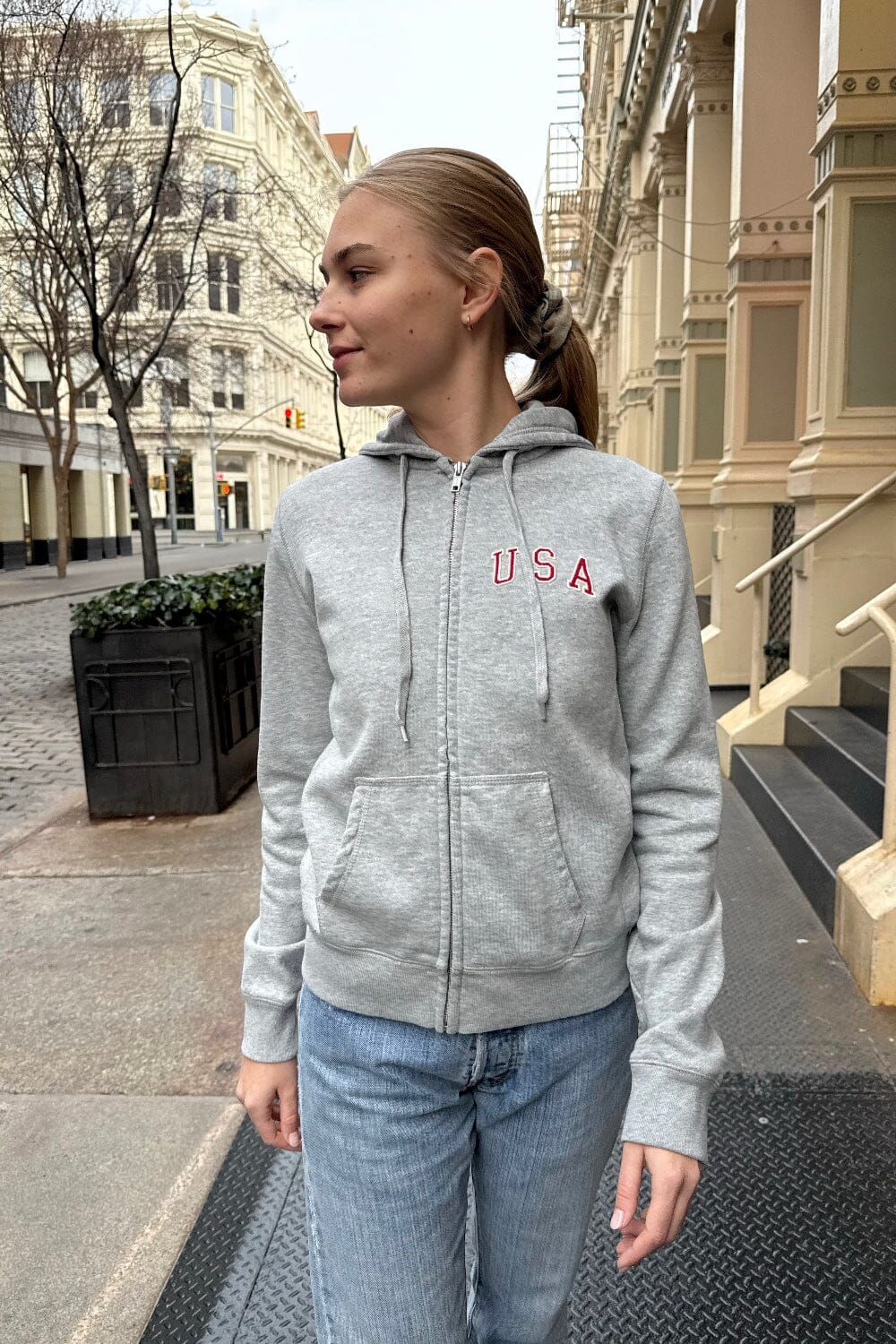Christy USA Hoodie | Heather Grey / XS/S