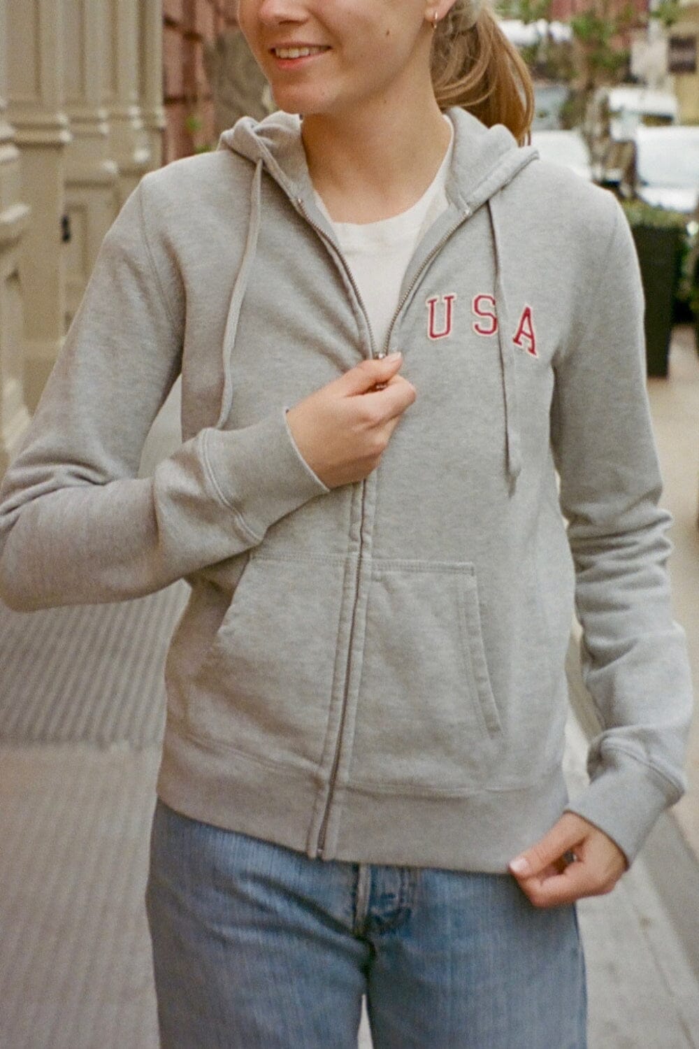 Christy USA Hoodie | Heather Grey / XS/S