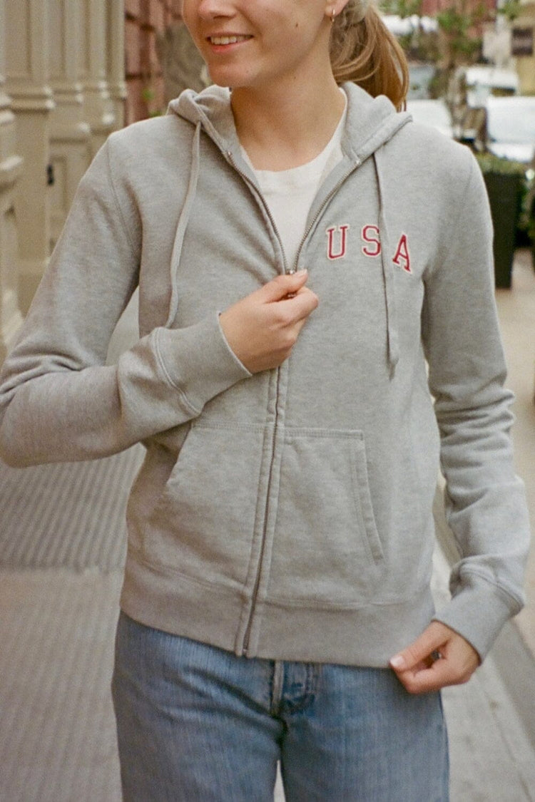 Christy USA Hoodie | Heather Grey / XS/S