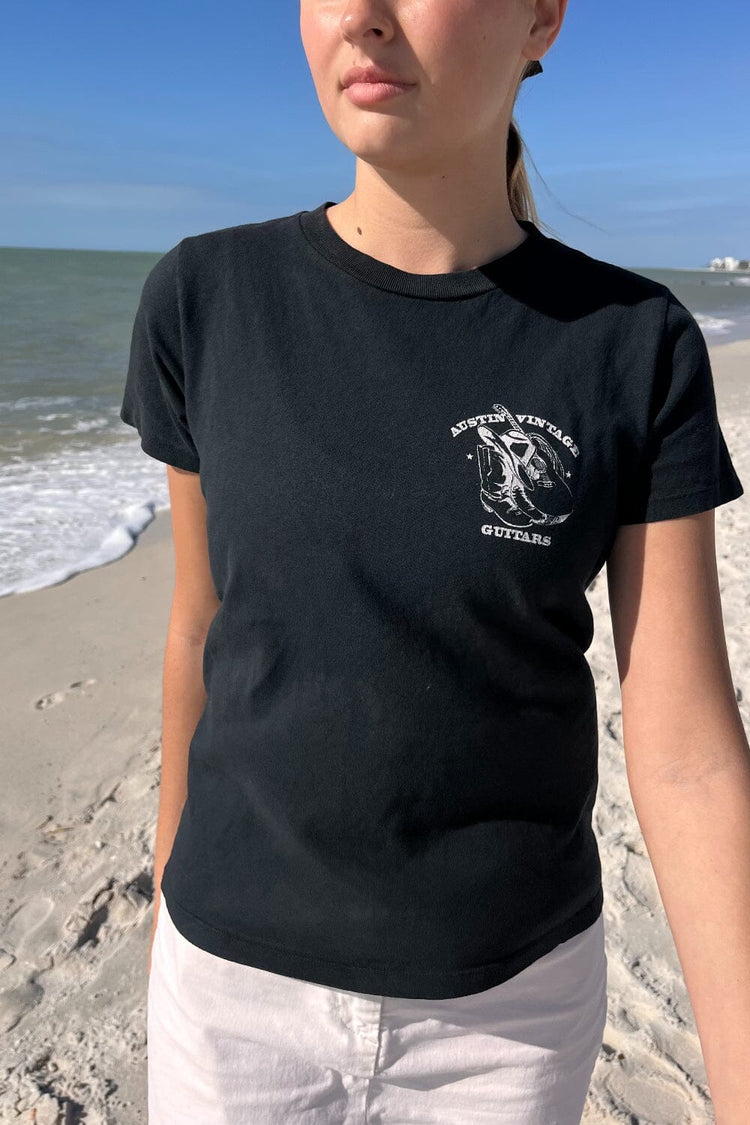 Austin Vintage Guitars Top | Black / Regular Fit