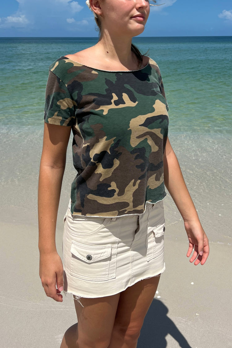 Robyn Off The Shoulder Top | Camouflage / XS/S
