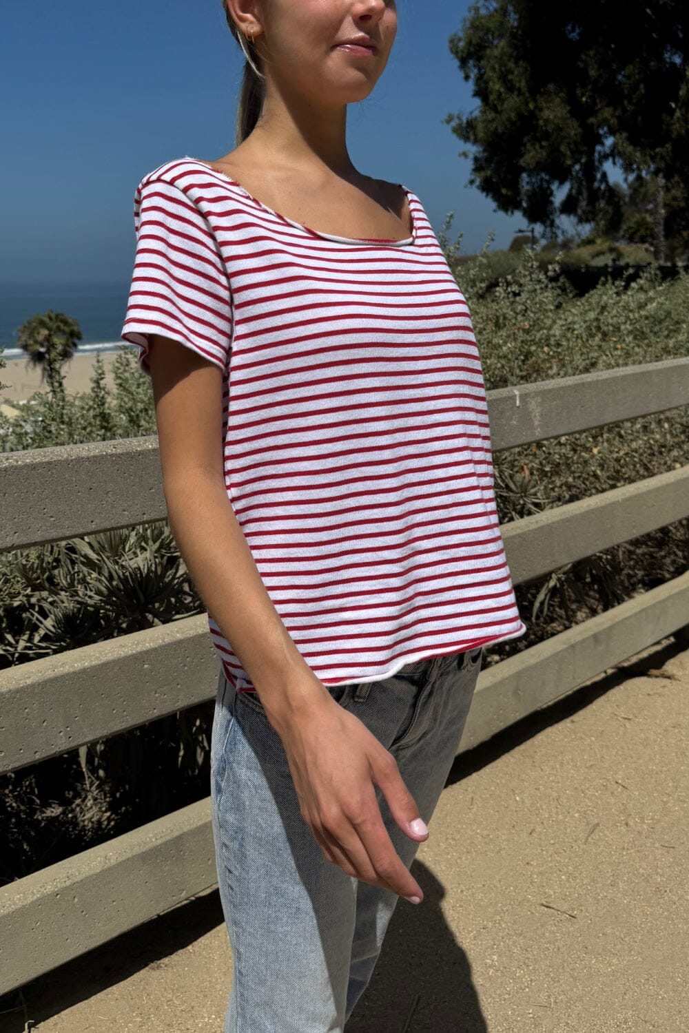 White With Red Striped / XS/S
