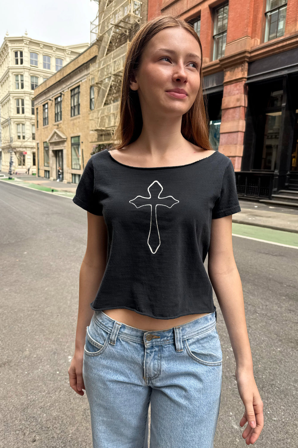 Robyn Cross Top | Faded Black / XS/S