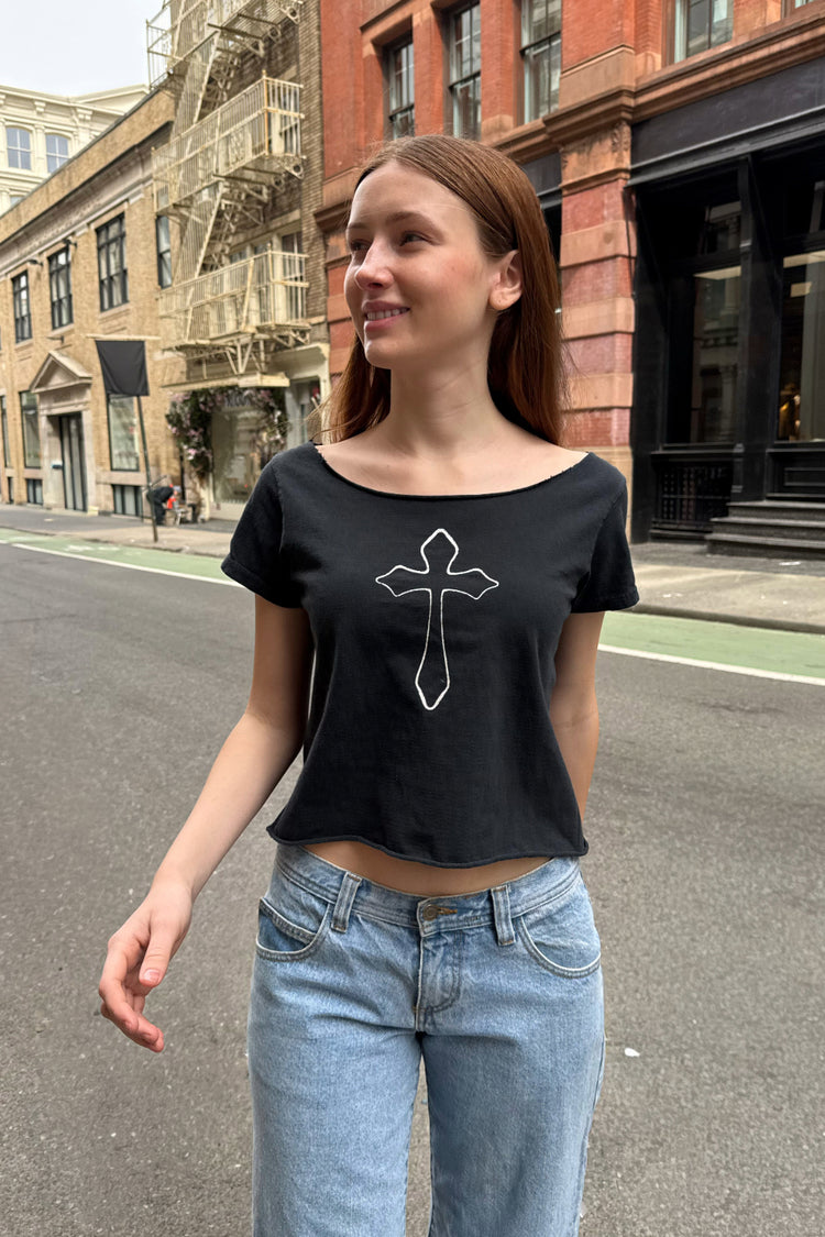 Robyn Cross Top | Faded Black / XS/S