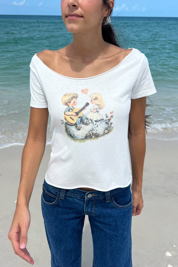 Robyn Kids In Love Top | White / XS/S