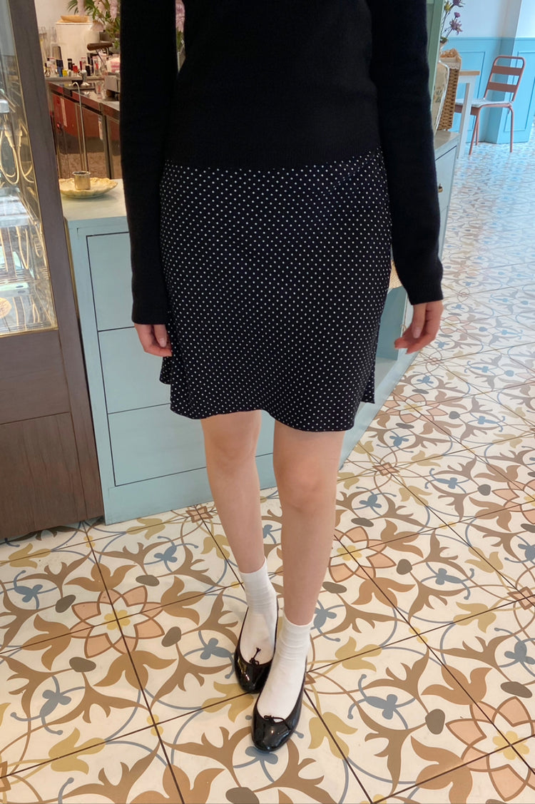 Sephira Polka Dots Skirt | Black With White Polka Dots / XS/S
