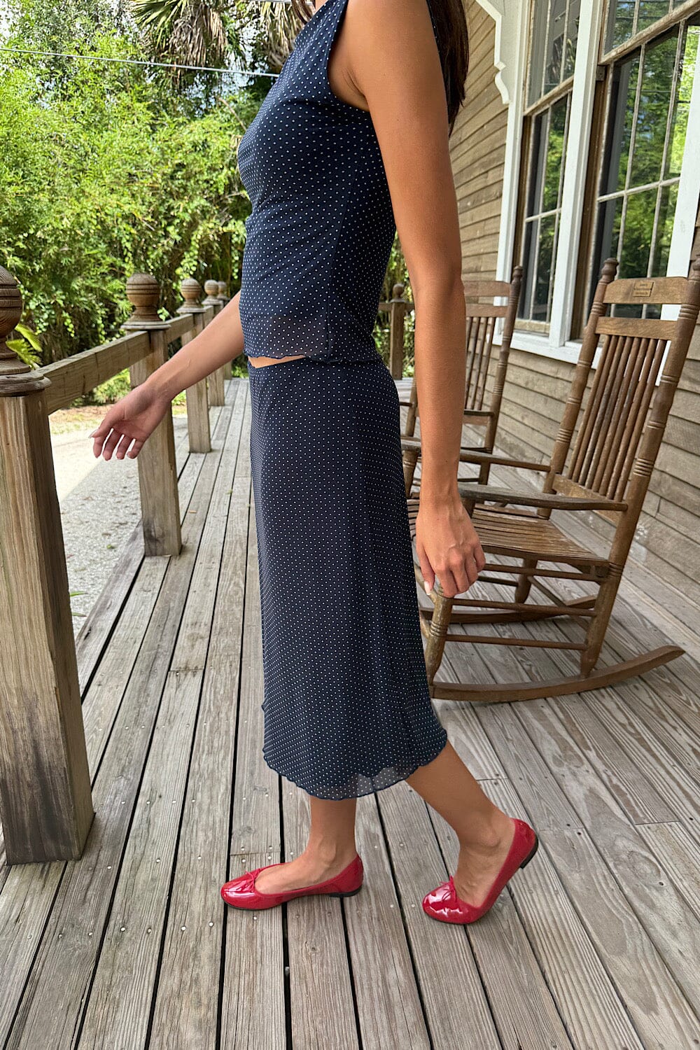 Navy Blue with White Polka Dots / XS/S