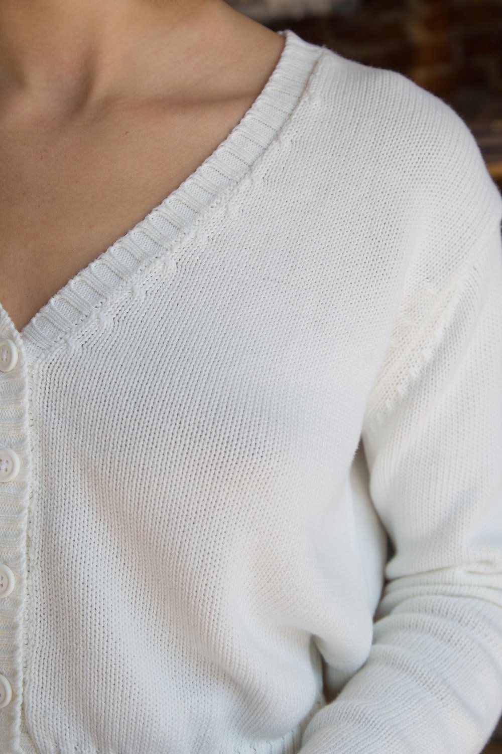 Billie Cotton Sweater | White / XS/S