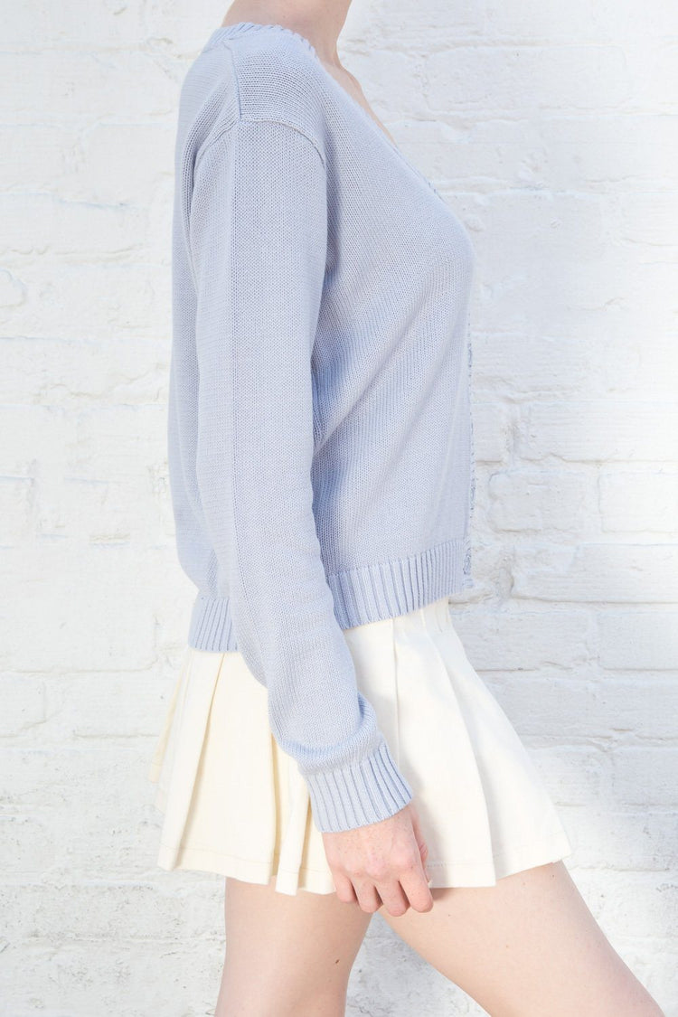Billie Cotton Sweater | Pastel Steel / XS/S
