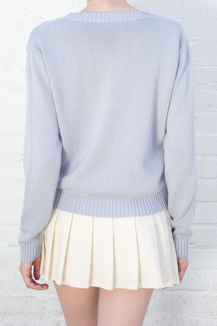 Billie Cotton Sweater | Pastel Steel / XS/S