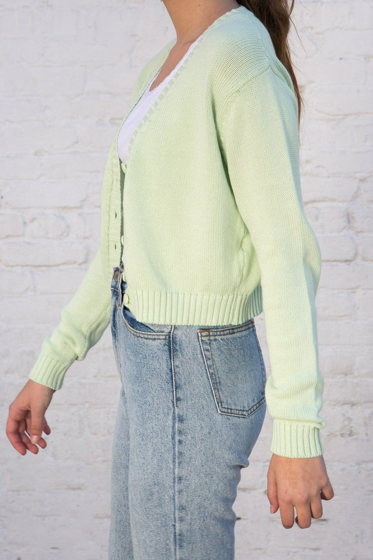 Billie Cotton Sweater | Lime Green / XS/S