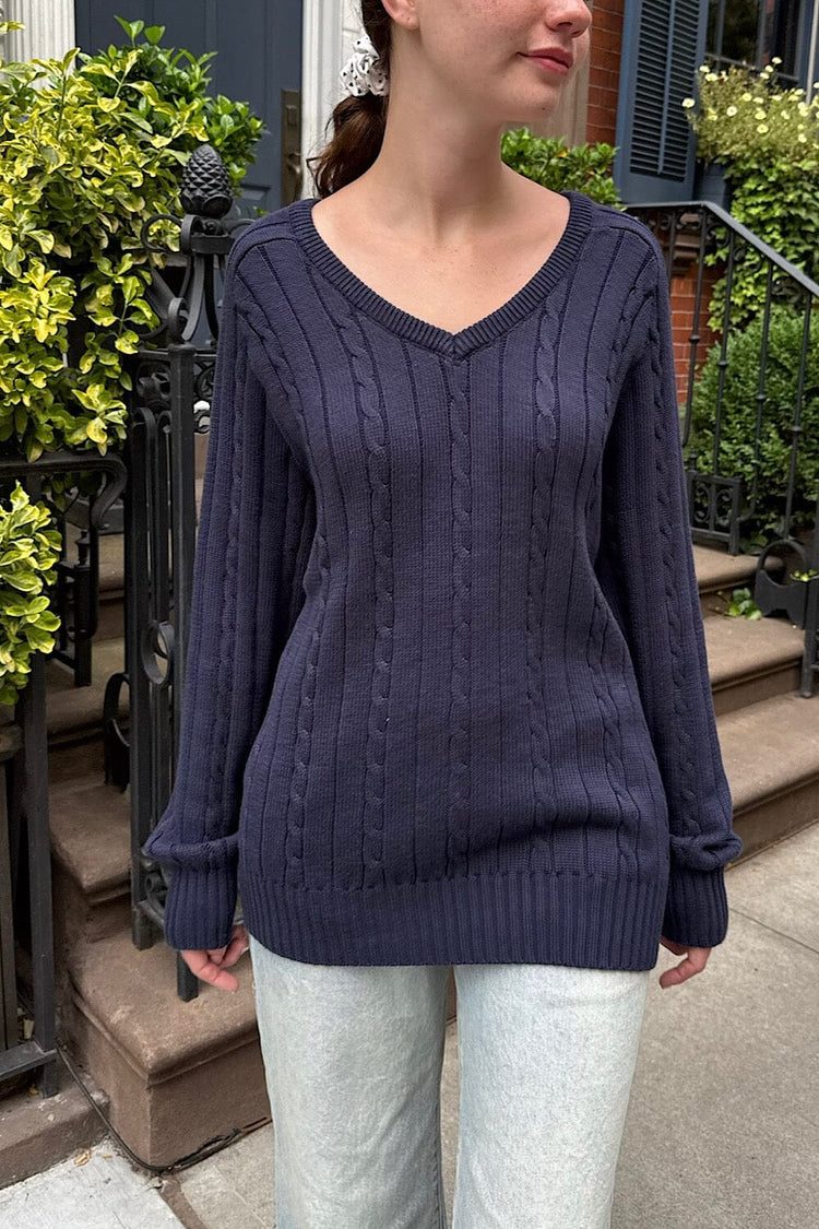 Ida Cable Knit Sweater | Classic Navy / Regular Fit
