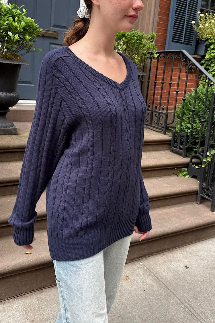 Ida Cable Knit Sweater | Classic Navy / Regular Fit