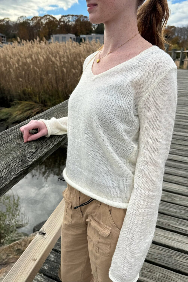 Andi V-Neck Sweater | Ivory / XS/S