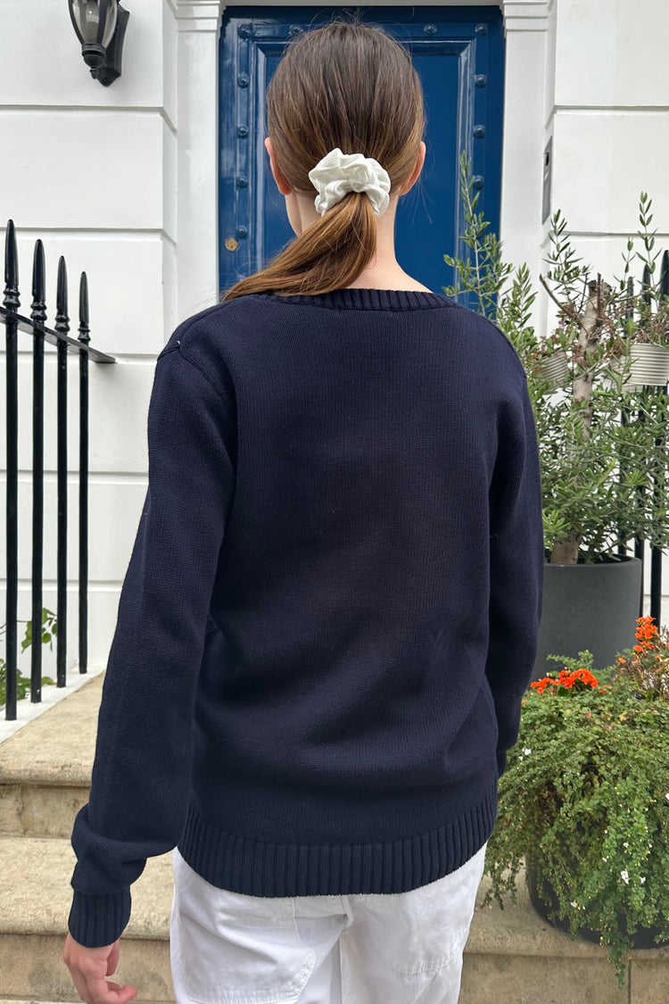 Mollie V-Neck Sweater | Blue Navy / S