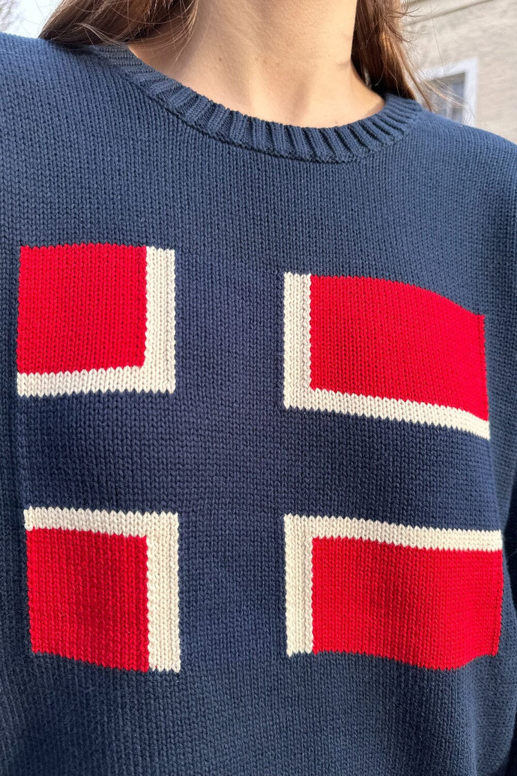 Nico Norwegian Flag Sweater | Navy Blue / Regular Fit