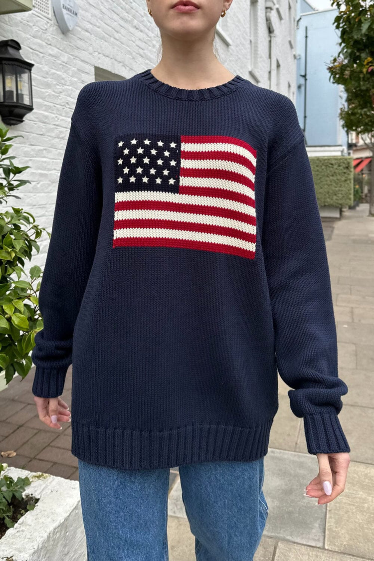 Nico American Flag Sweater | Navy Blue / Regular Fit