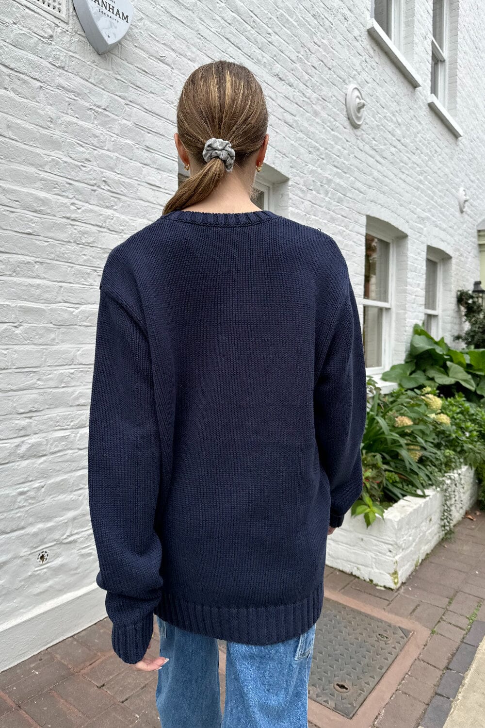 Navy Blue Brandy Melville Grey V Neck Sweater V Neck Cardigan