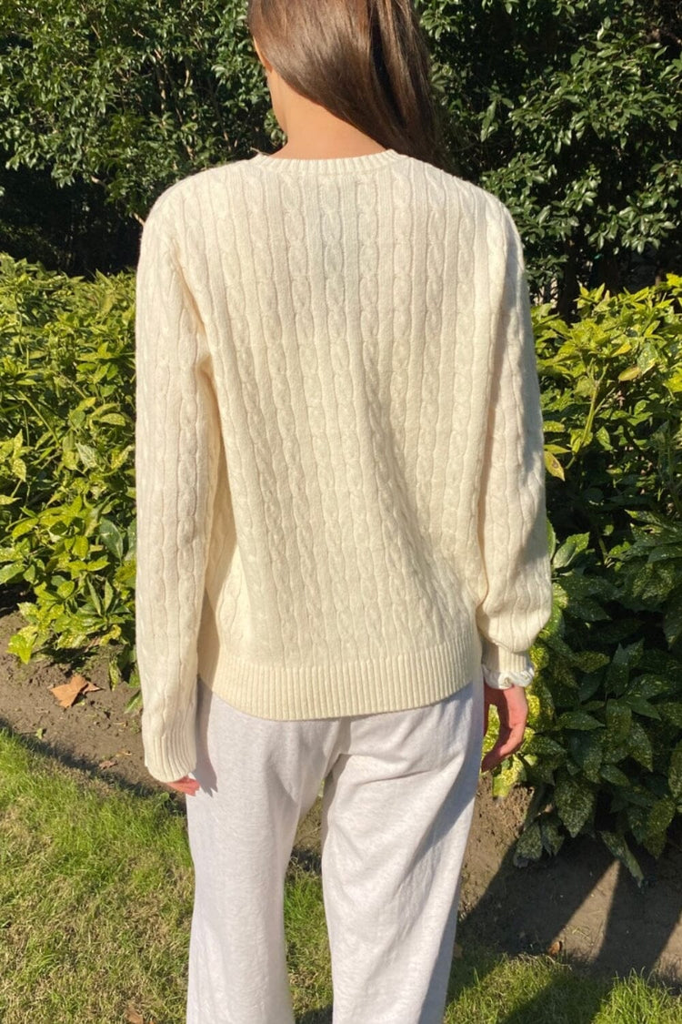 Martha Cotton Thick Sweater | White / S/M