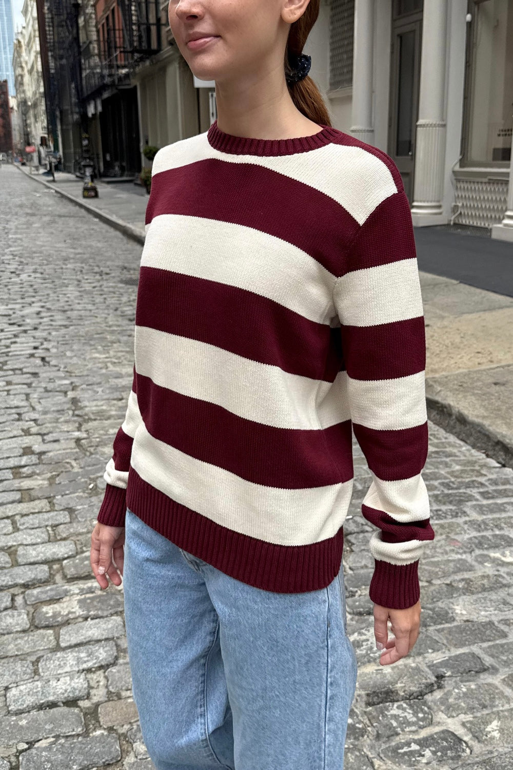 Burgundy Ivory Stripes / S/M