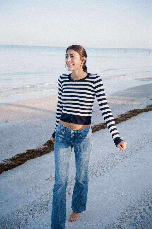 Navy Blue And White Stripes / XS/S