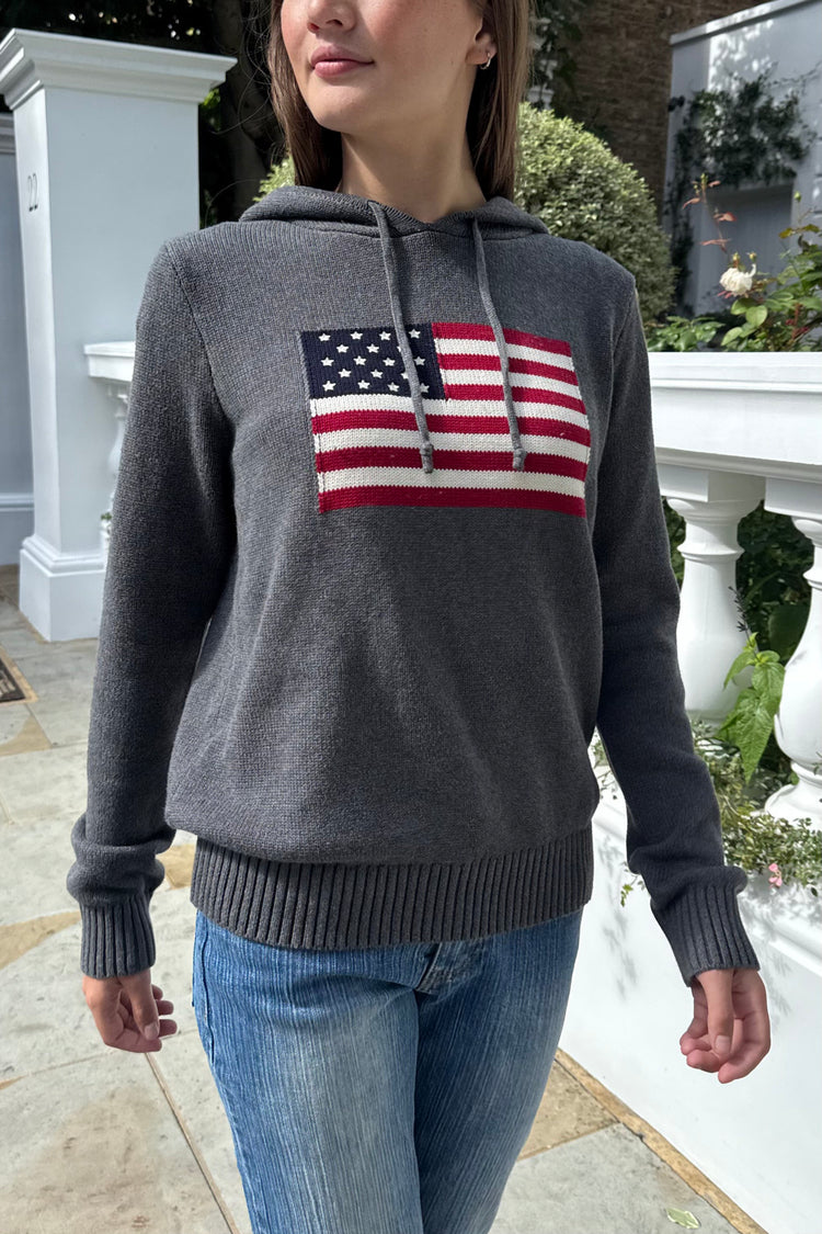 Martha American Flag Sweater | Dark Grey / Regular Fit