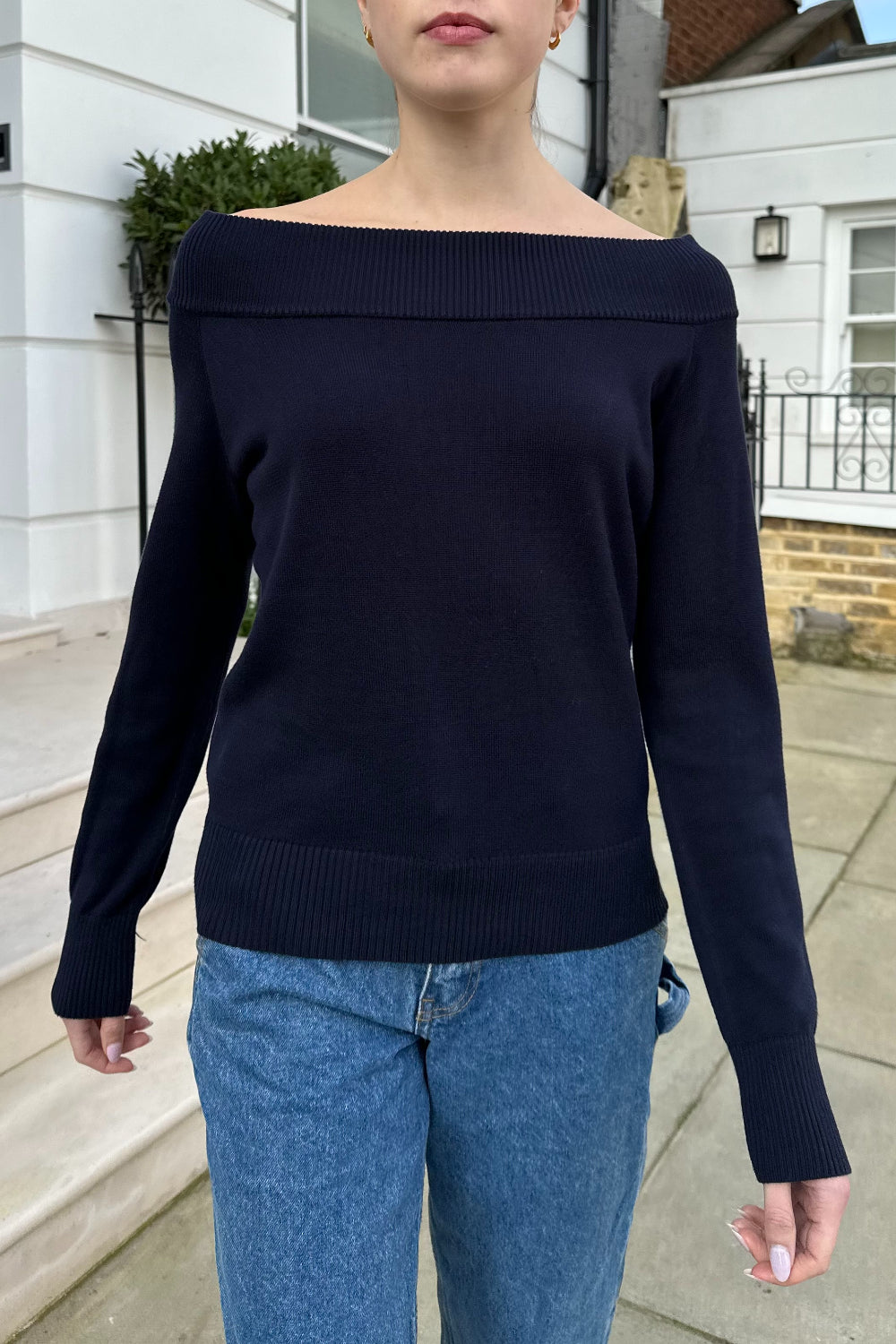 brandy melville black off the shoulder top