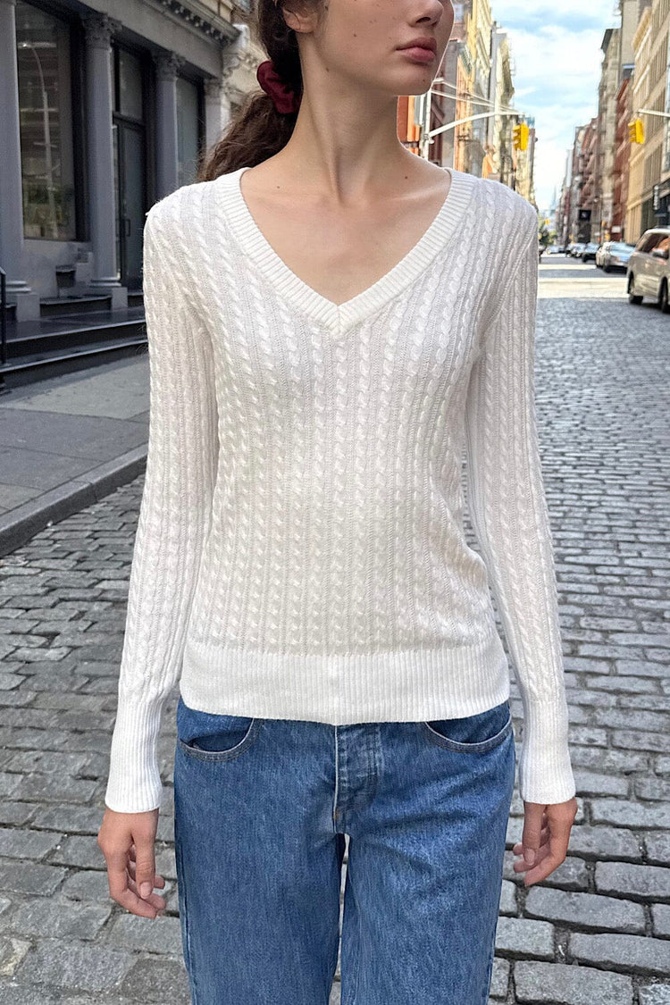 Alina Sweater | White / XS/S