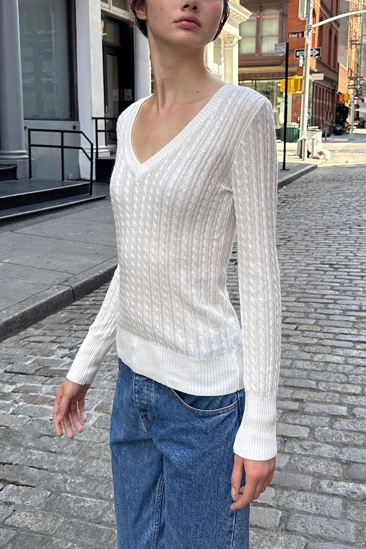 Alina Sweater | White / XS/S