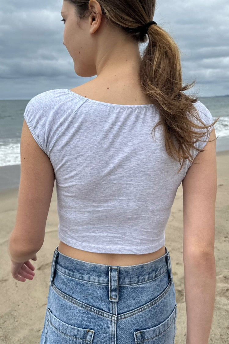 Eden Crop Top | Light Heather Grey / S