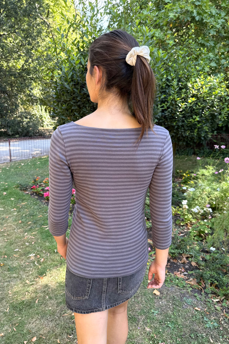 Jennie Striped Top | Faded Blue Stripes / XS/S