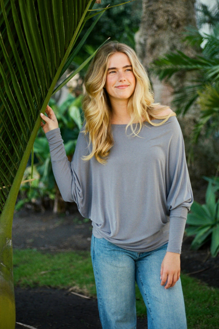 Aina Top | Light Charcoal Grey / XS/S