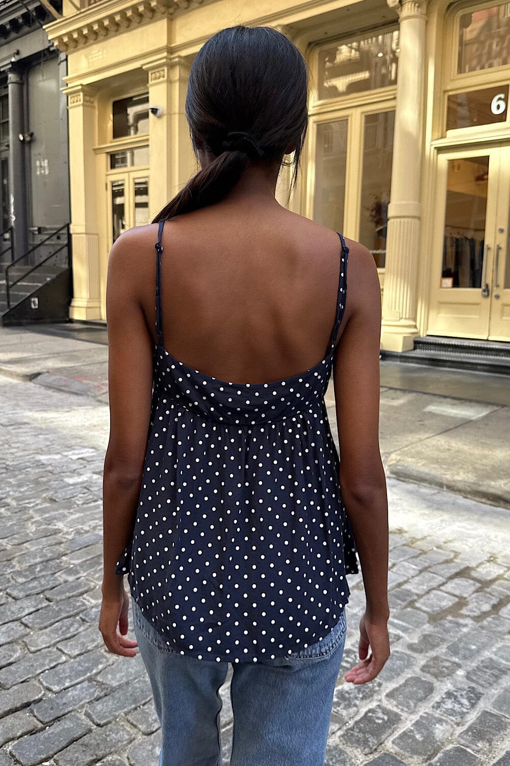 Navy Blue with White Polka Dots / XS/S