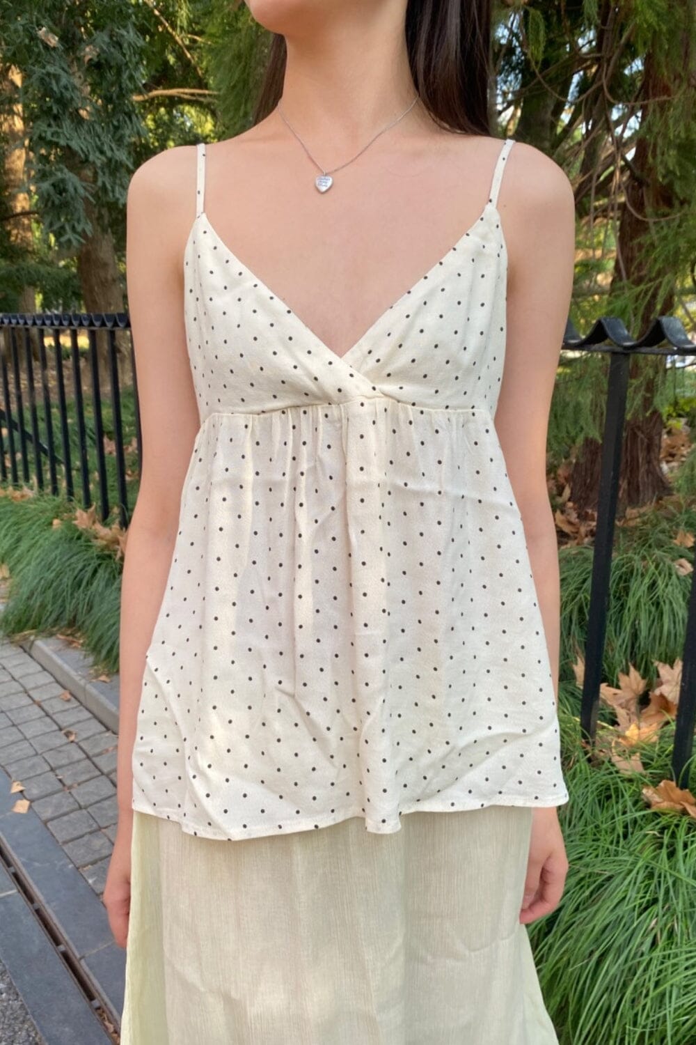 Edith Polka Dot Tank | Ivory with Faded Black Polka Dots / XS/S