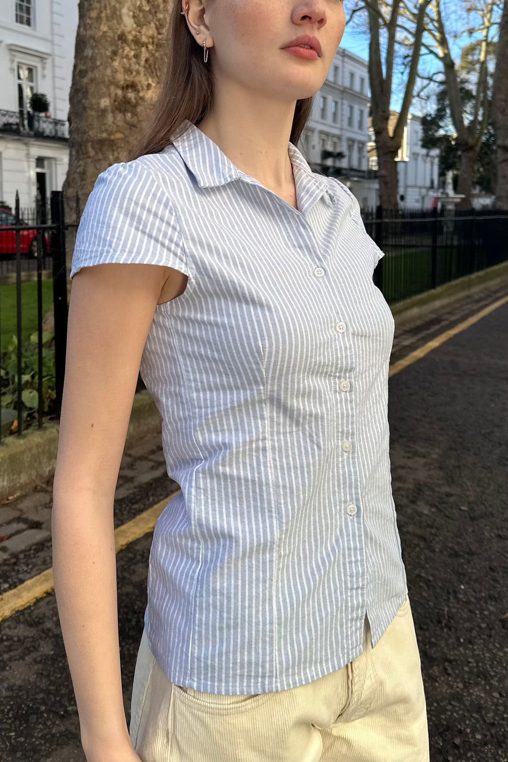 Blue With White Thin Stripes / XS/S