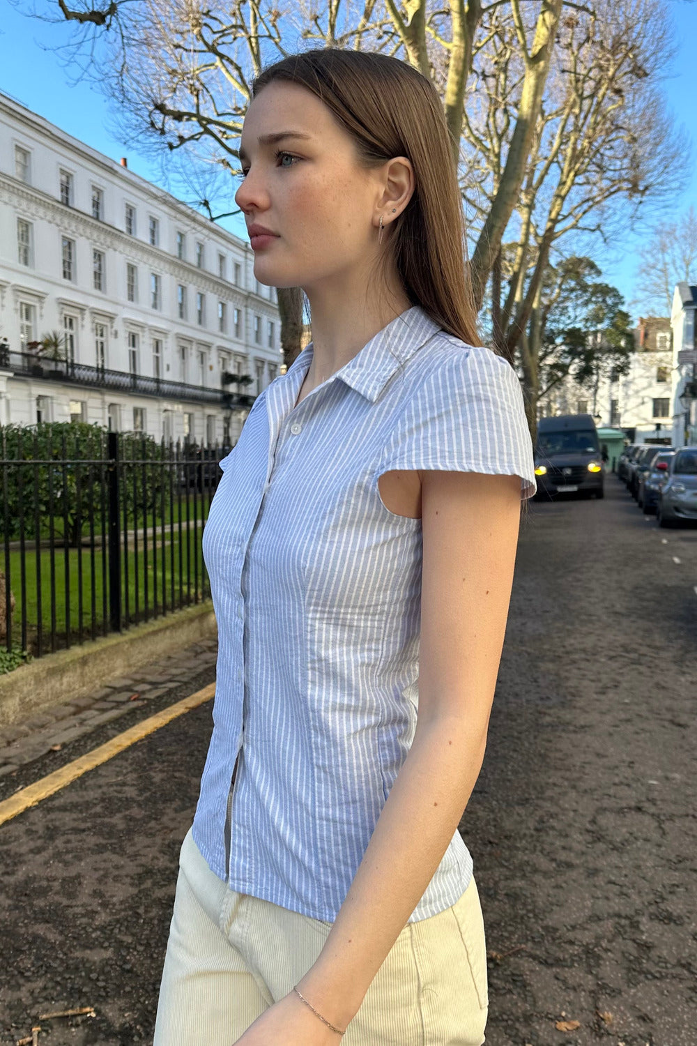 Blue With White Thin Stripes / XS/S