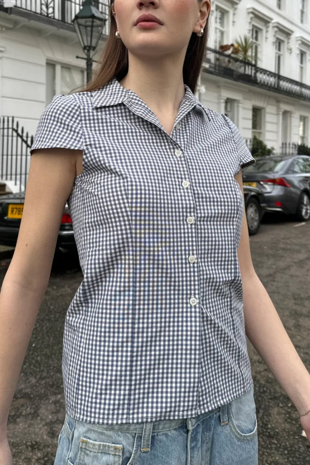 Blue And White Plaid / XS/S