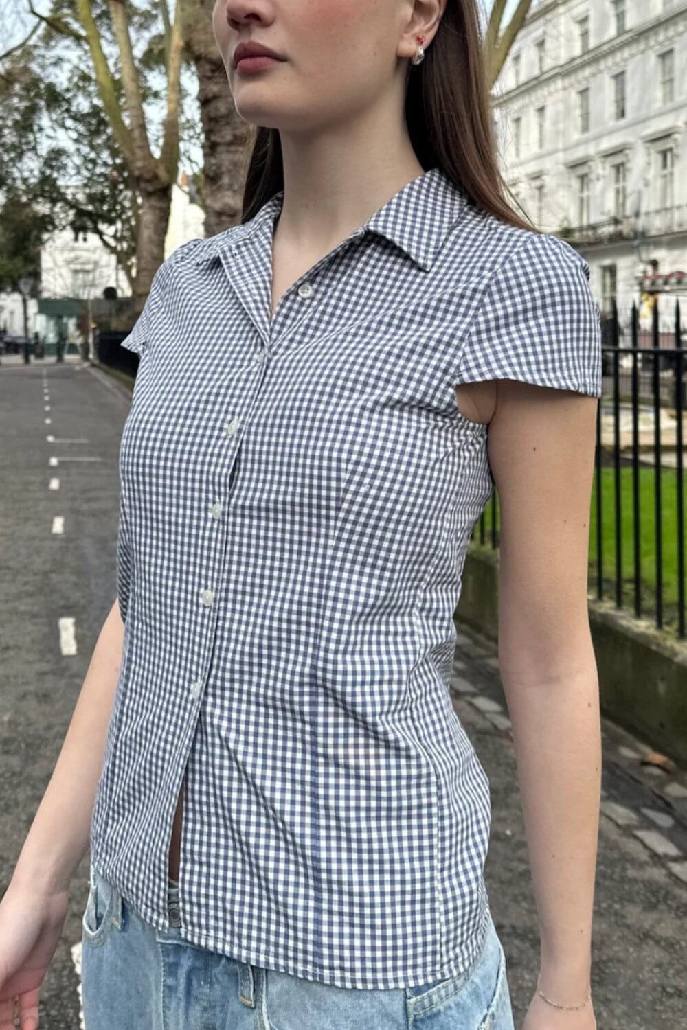Blue And White Plaid / XS/S