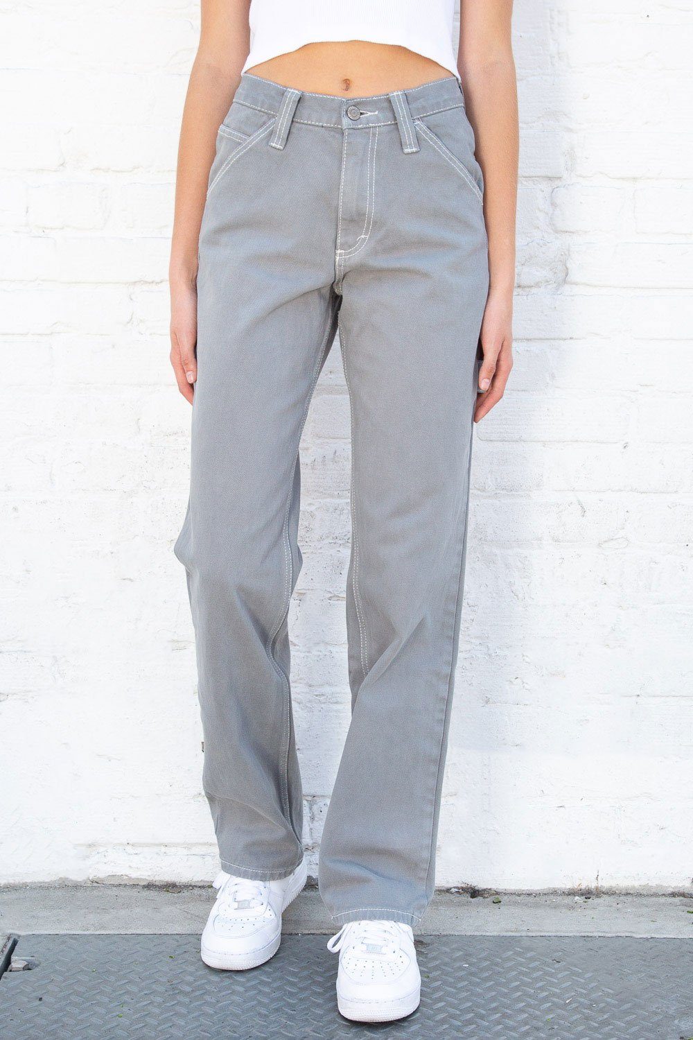 Crispina Cargo Jeans | Green Grey / S