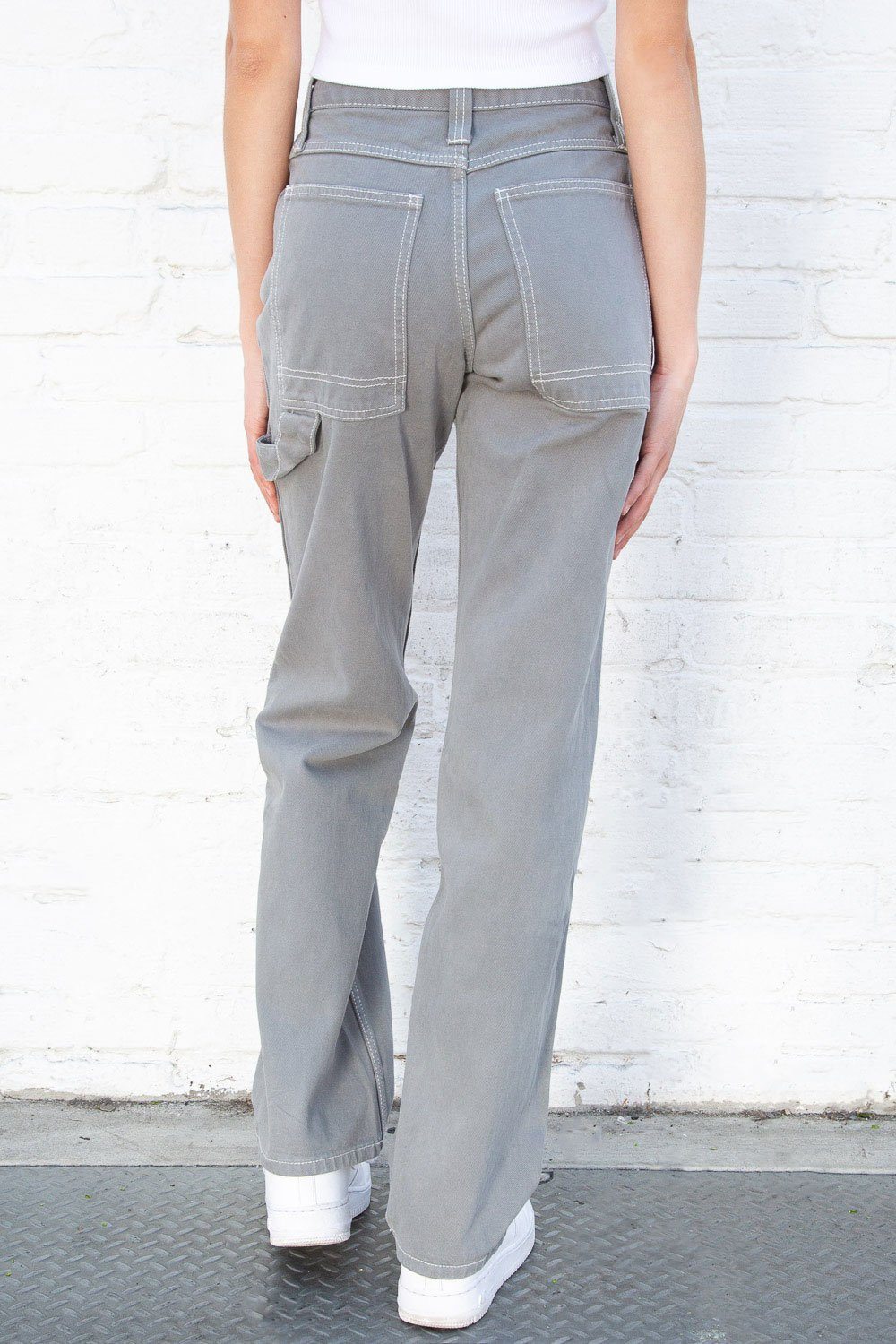 Crispina Cargo Jeans | Green Grey / S