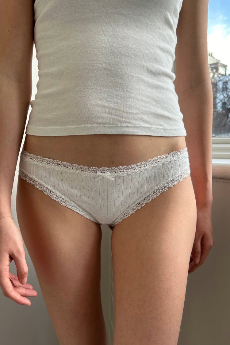 White Pointelle Underwear | White / XS/S