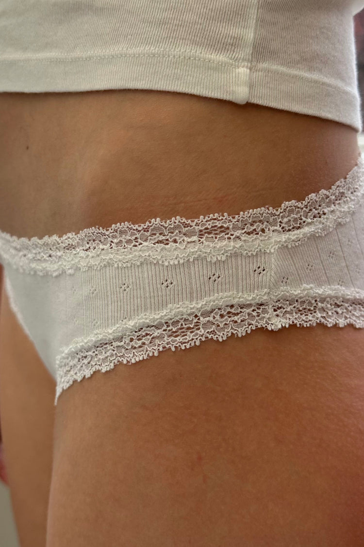 White Pointelle Underwear | White / XS/S