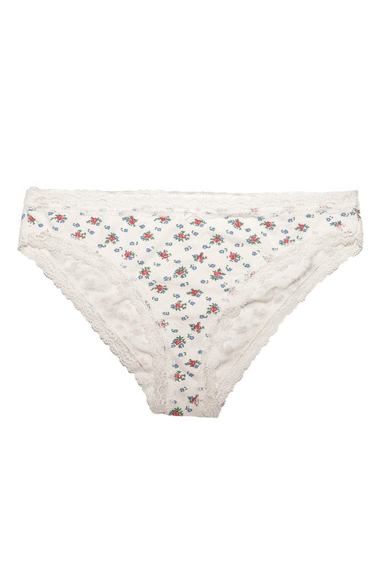 White With Red And Blue Florals / XS/S