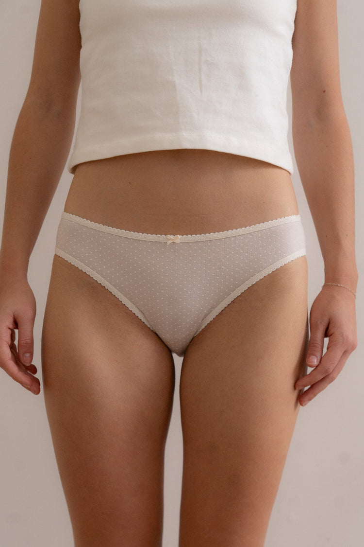 Underwear | Mauve with White Polka Dots / XS/S