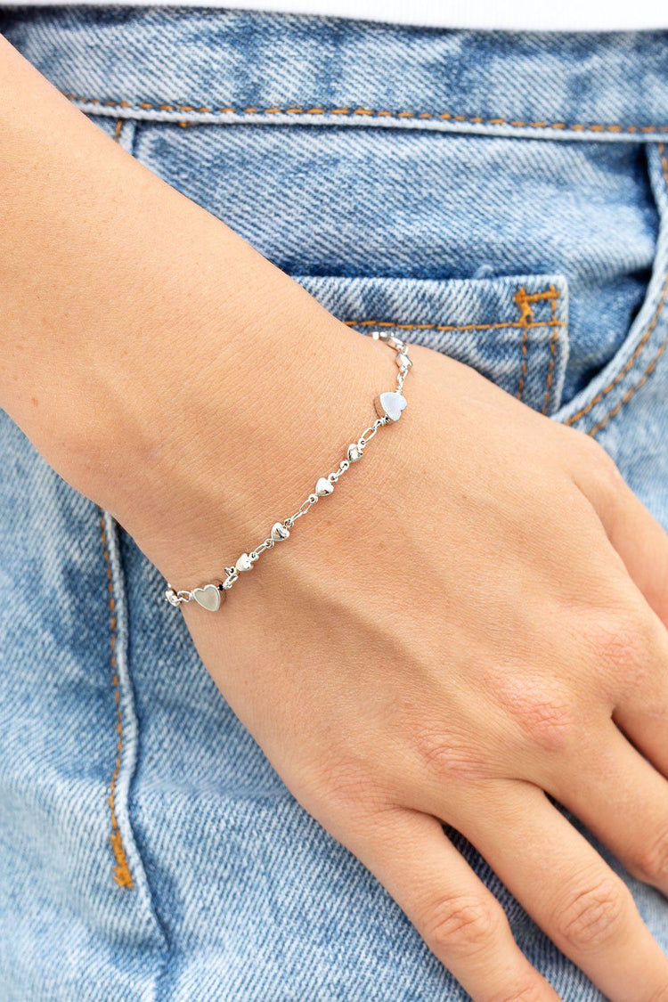 Heart Charm Bracelet | Silver