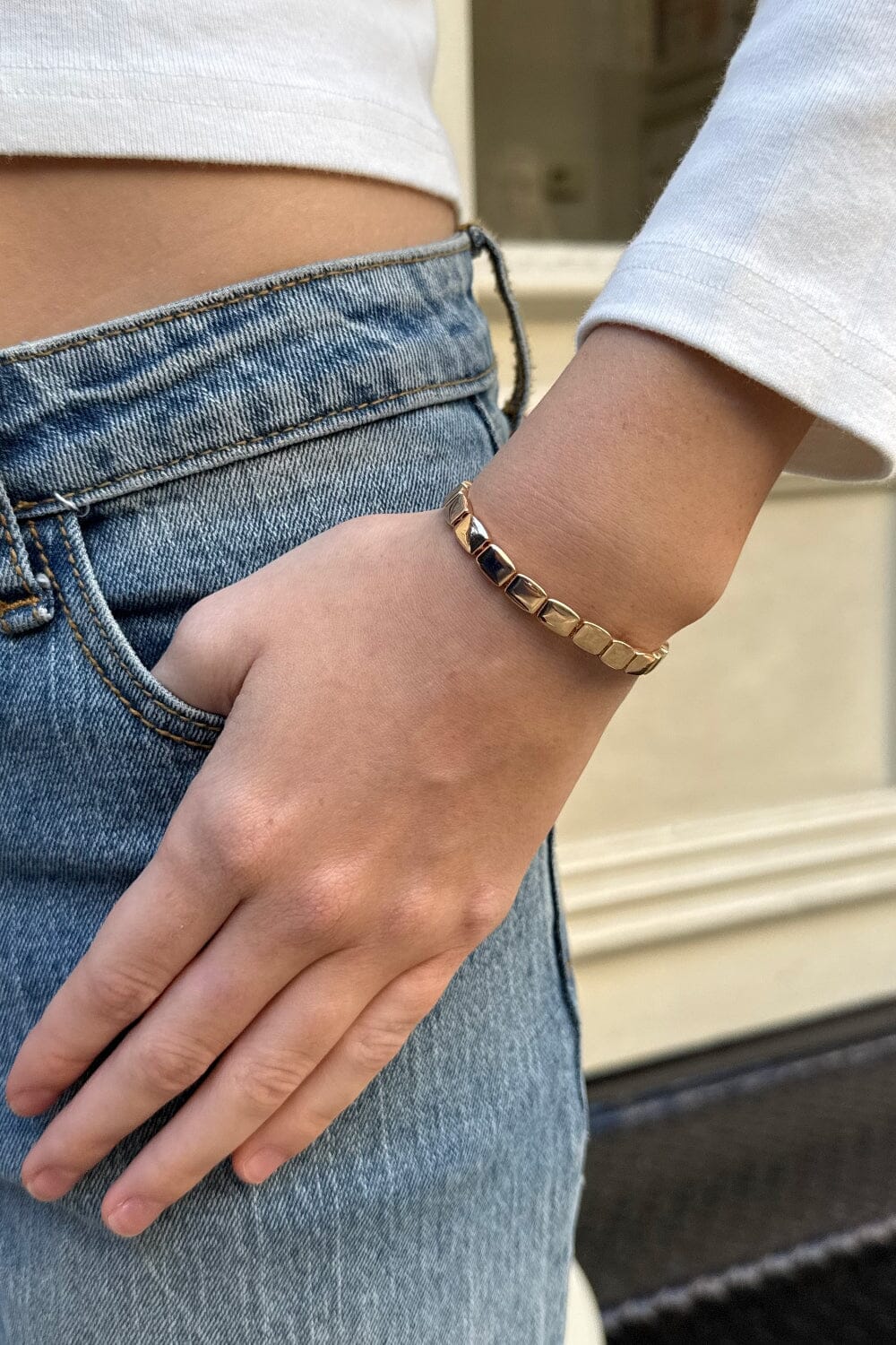 Square Link Bracelet | Gold