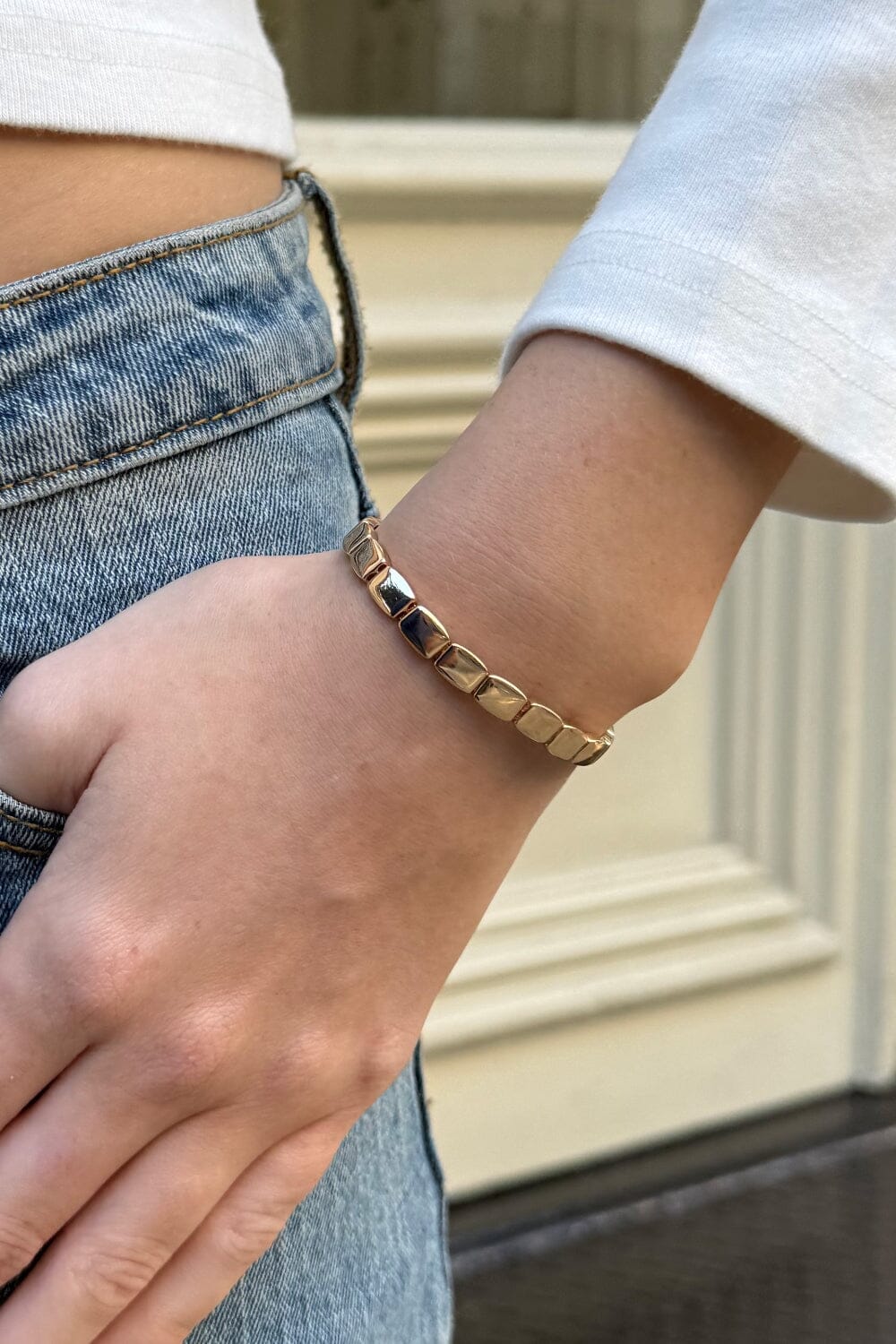 Square Link Bracelet | Gold