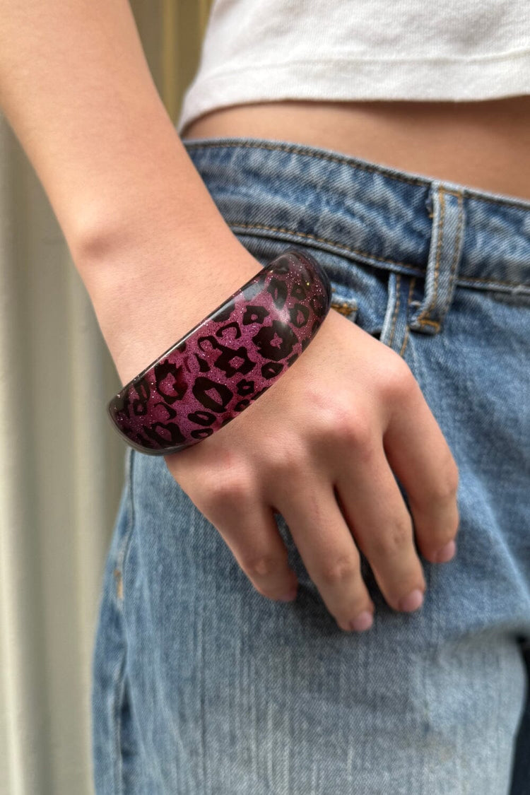 Leopard Rigid Bracelet | Pink Leopard